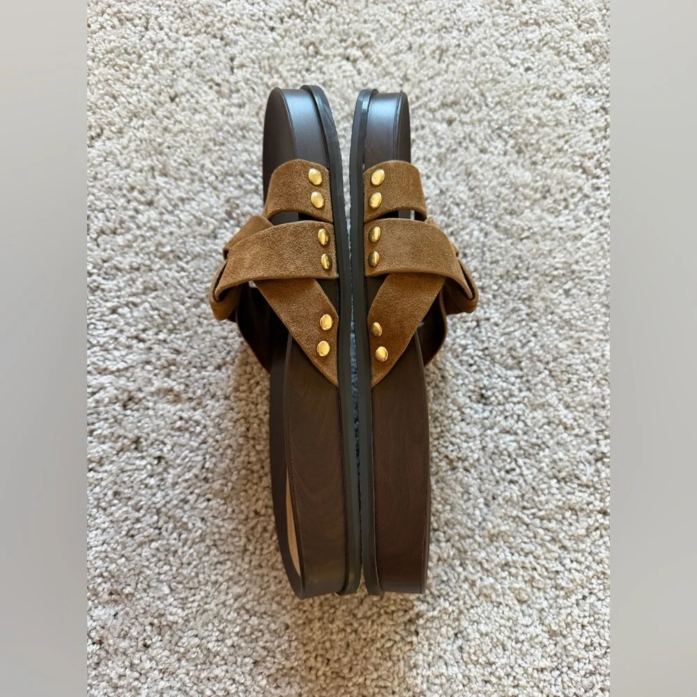 Zara Tan Suede Sandals - Picture 2 of 3